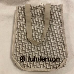 Lululemon Gray and Cream Tote Bag